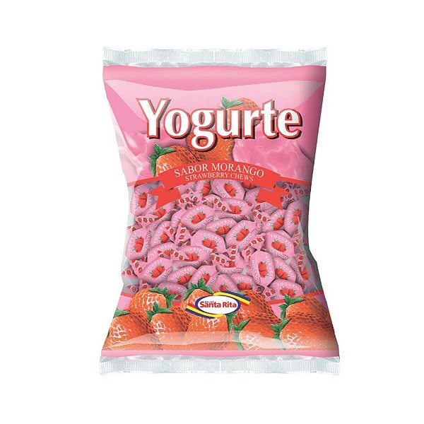 Bala Yogurte Morango 600g - Santa Rita