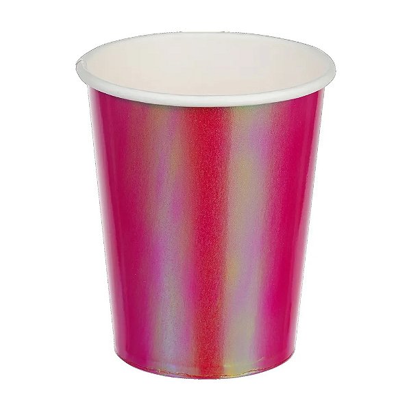 Copo Papel Furta Cor Rosa 10un - Silver