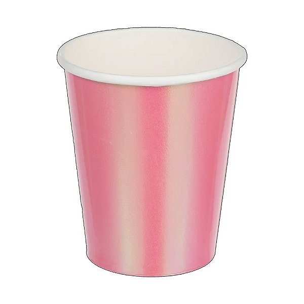 Copo Papel Furta Cor Rosa Bebê 10un - Silver