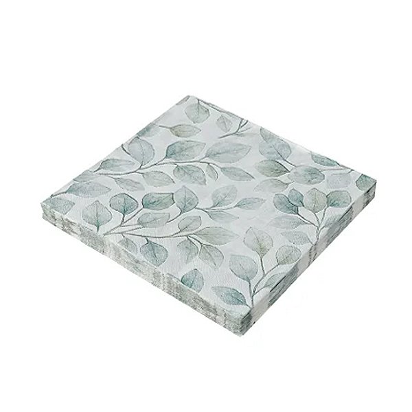 Guardanapo Folhagem Verde 33x33Cm - Silver