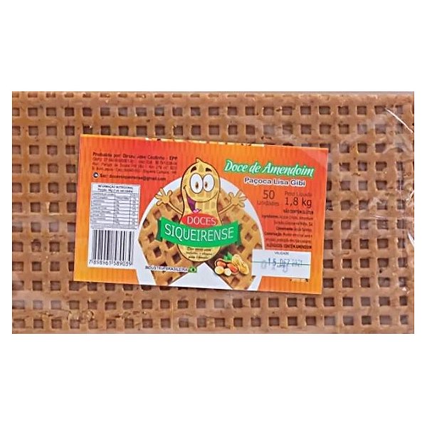 Paçoca Lisa Gibi Quadriculado 50Un 1,8 Kg - Siqueirense