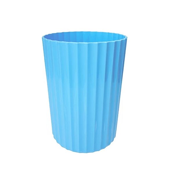 Vaso Decorativo Canelado Azul Bebê - Tasil