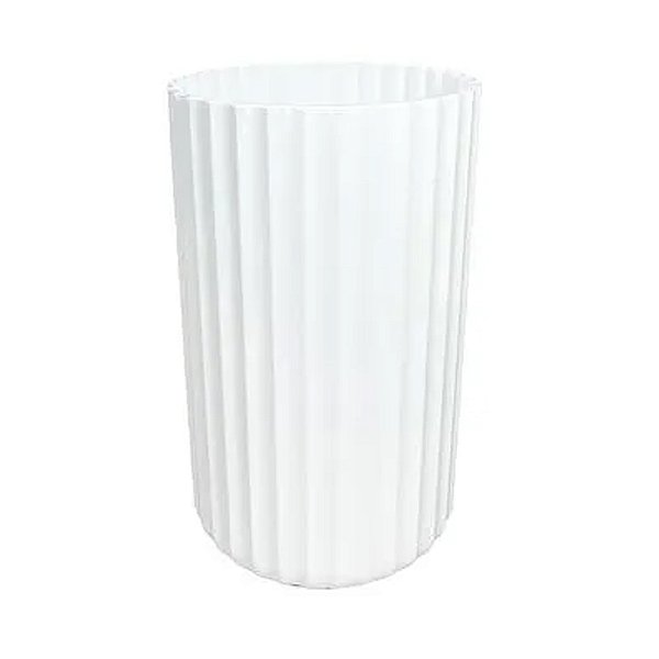 Vaso Decorativo Canelado Branco - Tasil