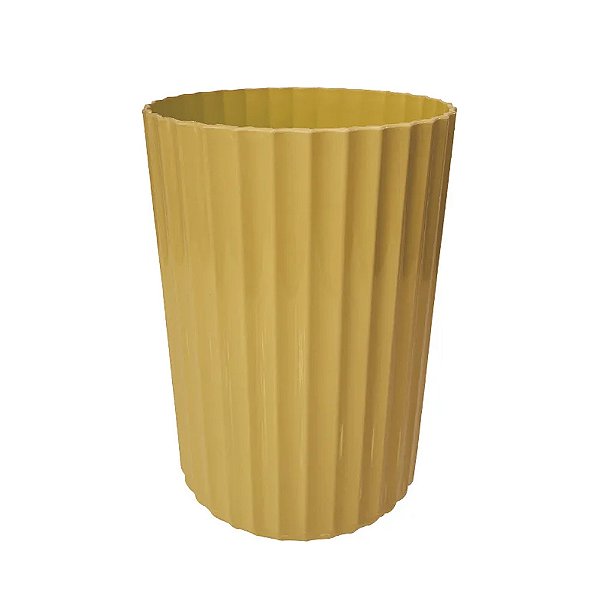 Vaso Decorativo Canelado Dourado - Tasil