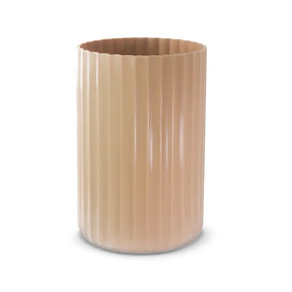 Vaso Decorativo Canelado Noz Moscada - Tasil