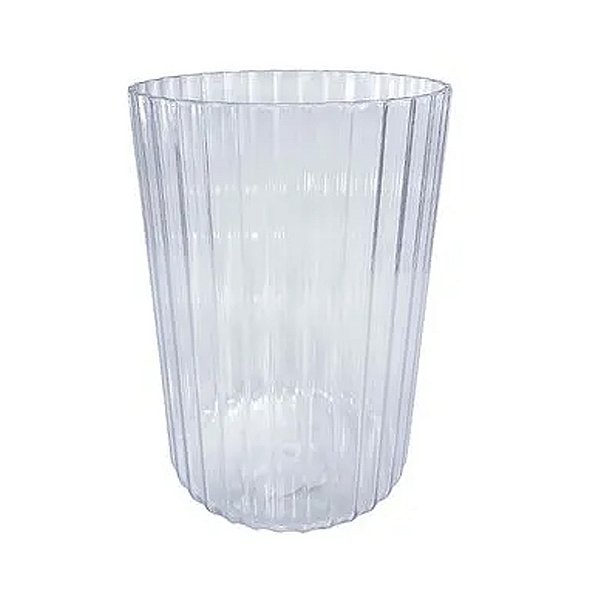 Vaso Decorativo Canelado Transparente - Tasil