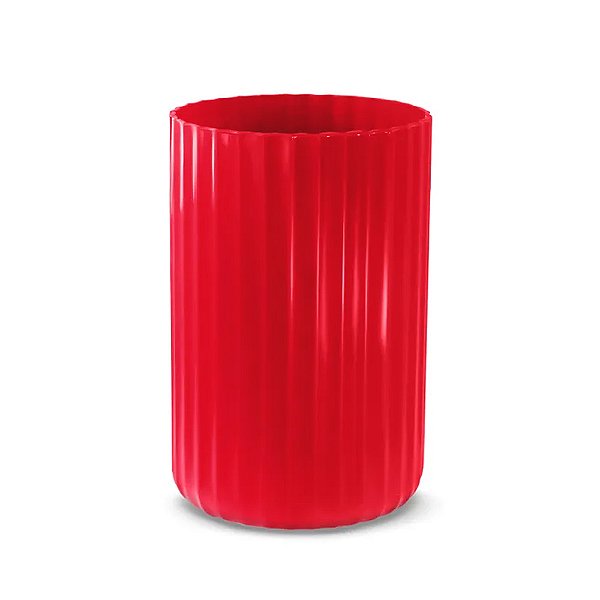 Vaso Decorativo Canelado Vermelho - Tasil