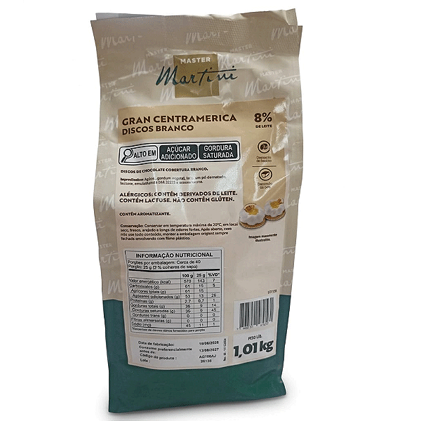 Cobertura Gran Centramerica Branco Discos 1,01Kg - Master Martini
