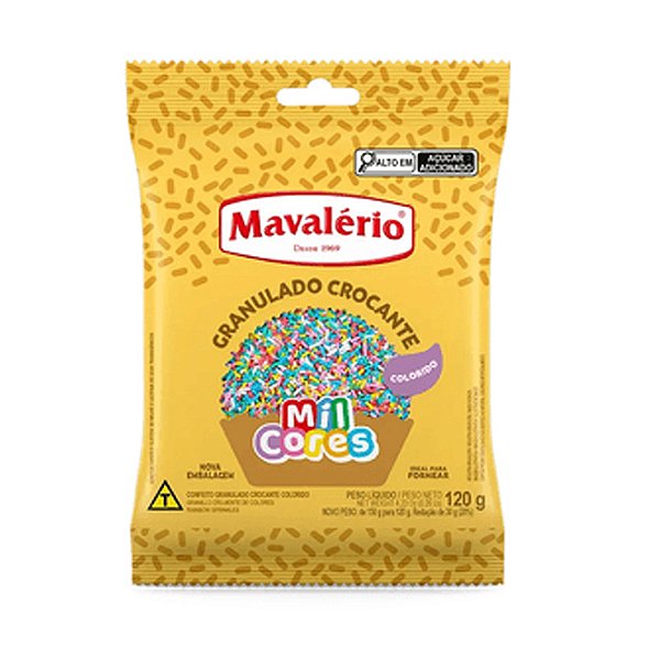 Granulado Crocante Mil Cores Colorido 120g - Mavalério