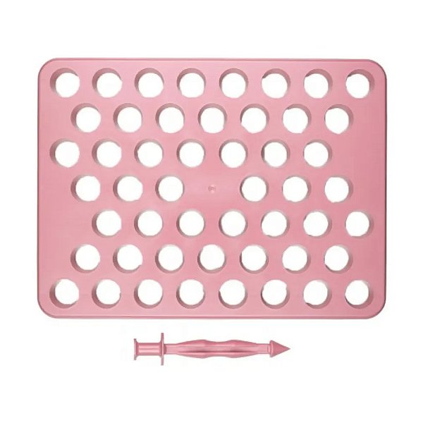 Placa Porcionadora Com Empurrador Rosa Bebê 15g - Bluestar