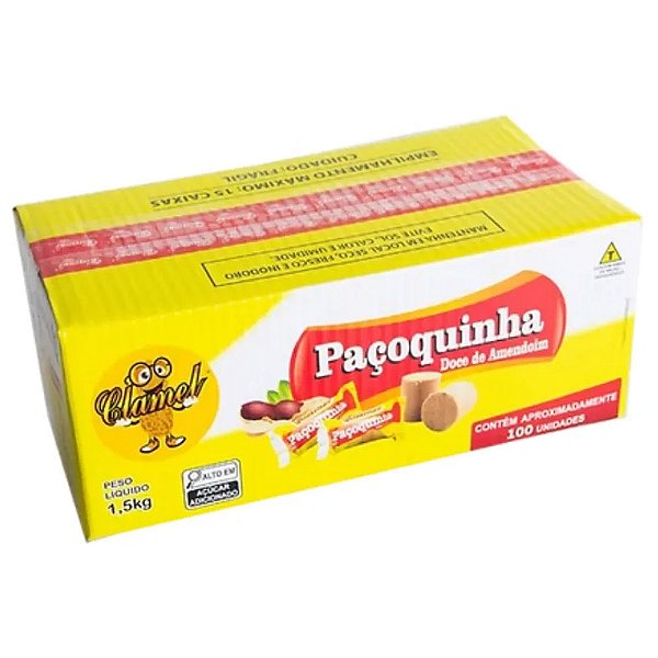 Paçoca Rolha Embrulhada 1,5Kg 100un - Clamel