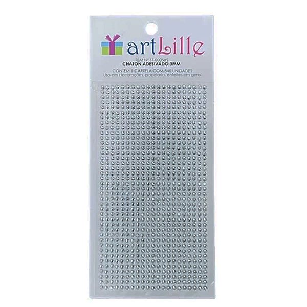Chaton Adesivado 3mm 840un Prata - Artlille