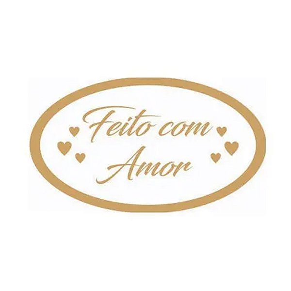 Etiqueta Adesiva Feito Com Amor 60un - Hiper Embalagens