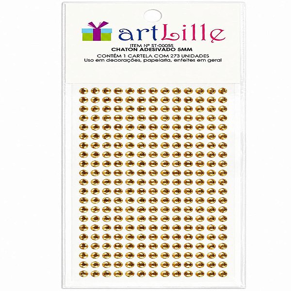 Chaton Adesivado 5mm 273un Ouro - Artlille