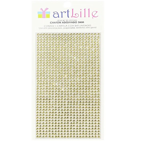 Chaton Adesivado 3mm 840un Ouro - Artlille