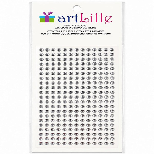 Chaton Adesivado 5mm 273un Prata - Artlille