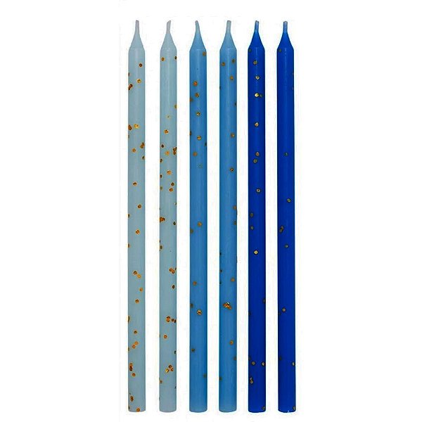 Vela Palito Degradê Azul 6 un - Regina