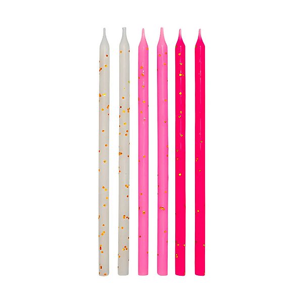 Vela Palito Degradê Rosa 6un - Regina