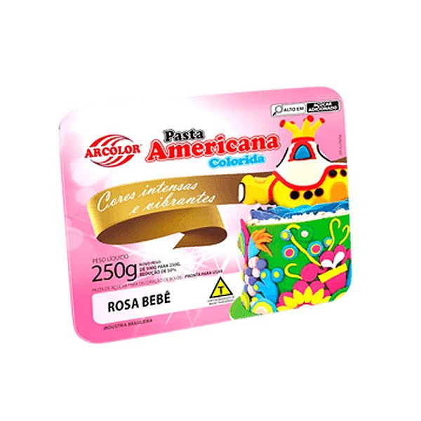 Pasta Americana Rosa Bebê 250g - Arcolor