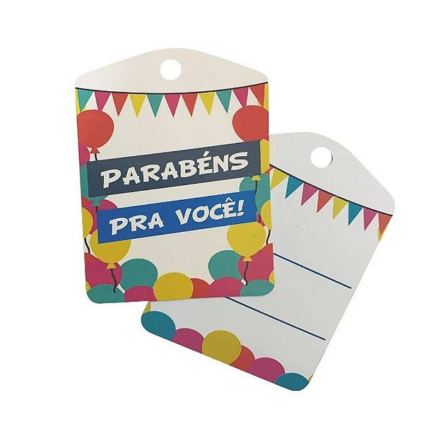Tag Decorativa Parabéns Pra Você 10un - Hiper Embalagens