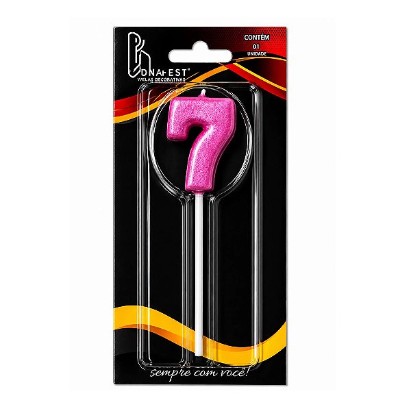 Vela Citrus Metali Pink Número 7 - Alchester