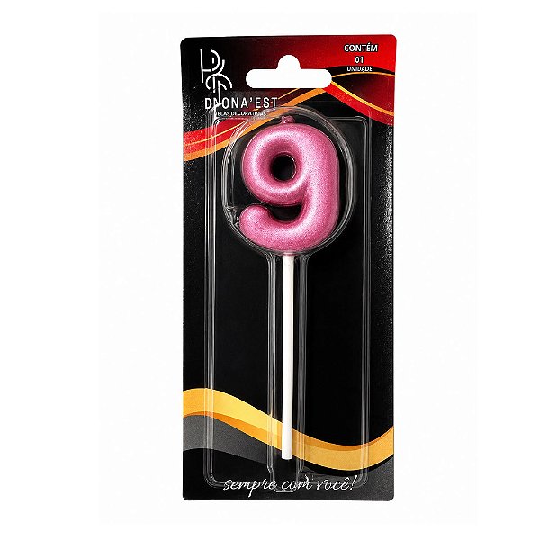 Vela Citrus Metali Pink Número 9 - Alchester