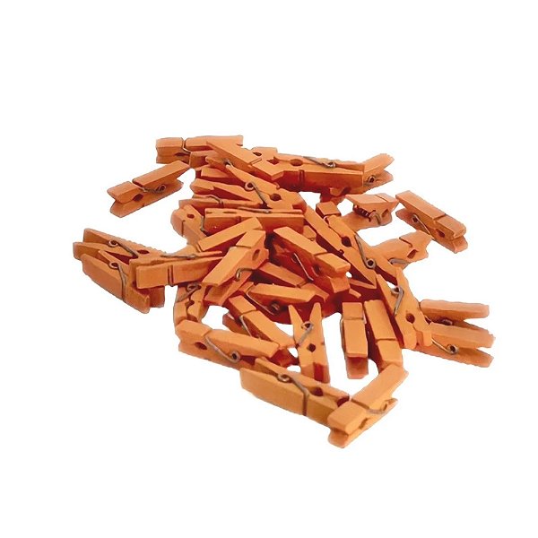 Mini Pregador Laranja 3,5cm 50un - Art Lille