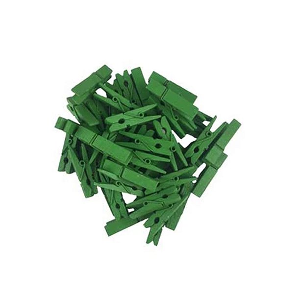 Mini Pregador Verde 3,5cm 50un - Art Lille