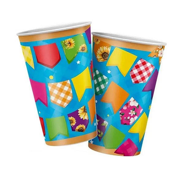 Copo Papel Arraiá 180ml 8un - Regina