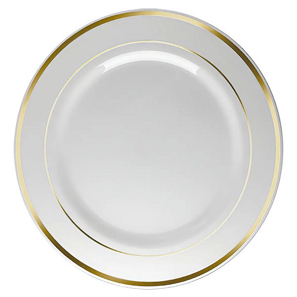 Prato Sobremesa Borda Dourada 15cm 6un - Silver