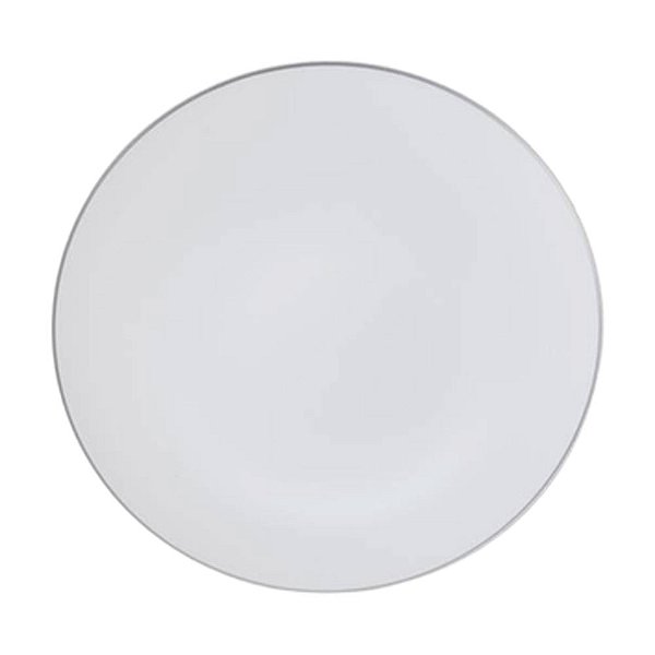 Prato Sobremesa Branco Com Prata 19cm 6un - Silver