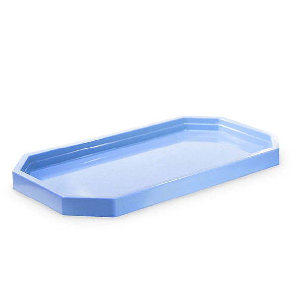 Mini Bandeja Decorada Lapidada 19x13cm Azul Bebê