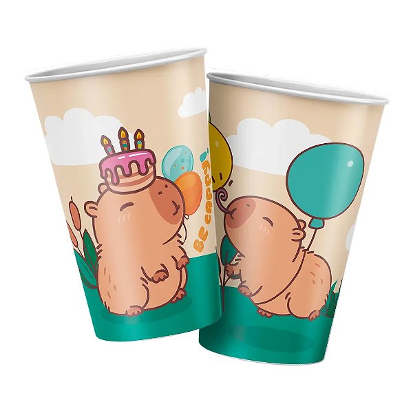 Copo Papel Capivara 180ml 8un - Regina