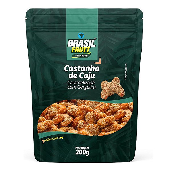Castanha de Caju Caramelizada Com Gergelim 200g - Brasil Frutt