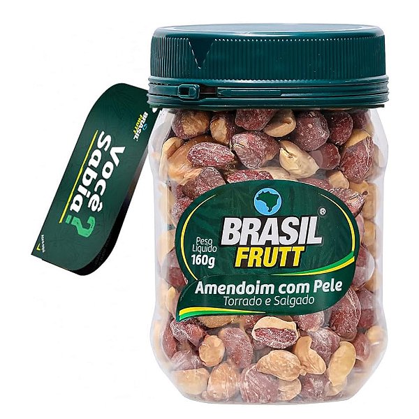 Amendoim Com pele Torrado e Salgado 160g - Brasil Frutt