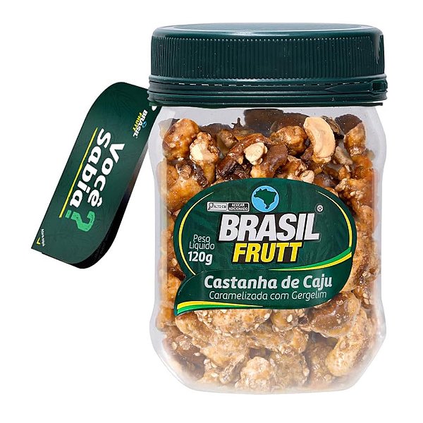 Castanha de Caju Caramelizada Com Gergelim 120g - Brasil Frutt