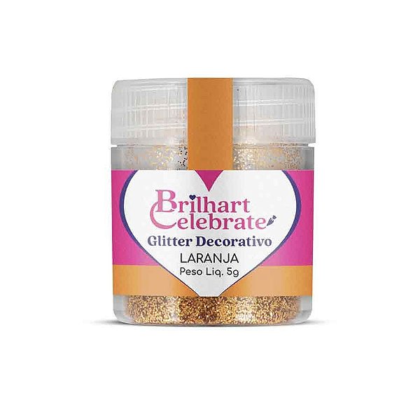 Glitter Para Decoração Laranja 5g - Brilhart