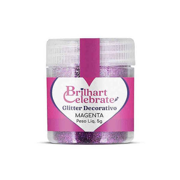 Glitter Para Decoração Magenta 5g - Brilhart