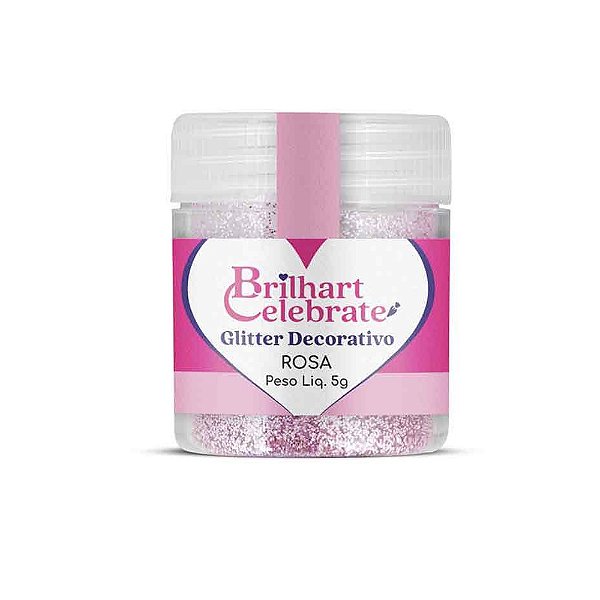 Glitter Para Decoração Rosa 5g - Brilhart