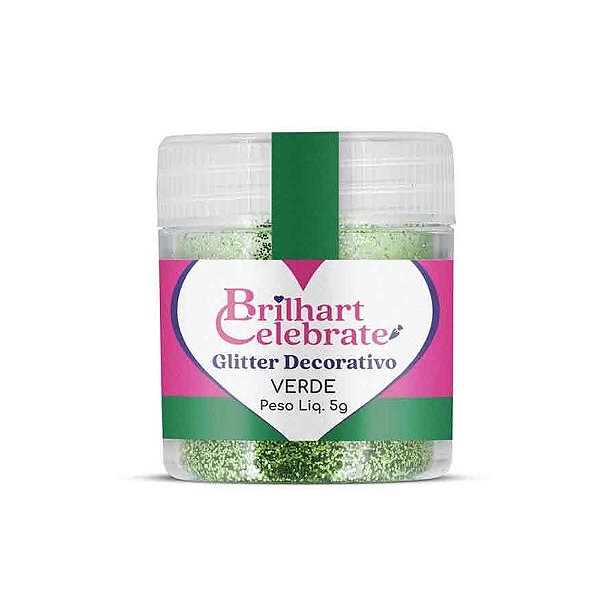 Glitter Para Decoração Verde 5g - Brilhart