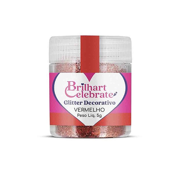 Glitter Para Decoração Vermelho 5g - Brilhart