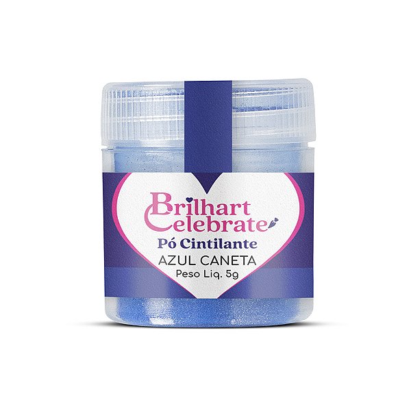 Pó Para Decoração Cintilante Azul Caneta 5g - Brilhart