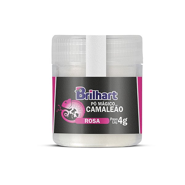 Pó Para Decoração Camaleão Rosa 4g - Brilhart