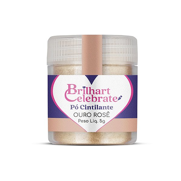 Pó Para Decoração Metálico Ouro Rose 5g - Brilhart
