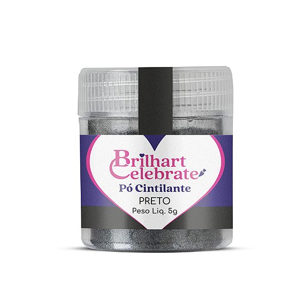Pó Para Decoração Cintilante Preto 5g - Brilhart
