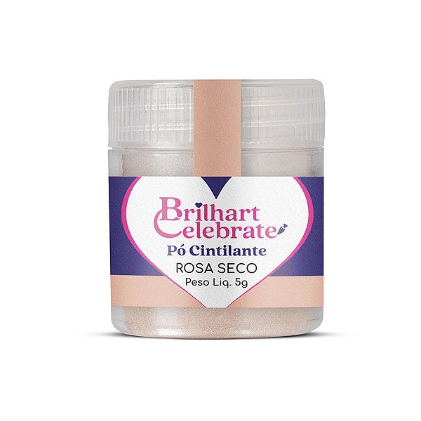 Pó Para Decoração Cintilante Rosa Seco 5g - Brilhart