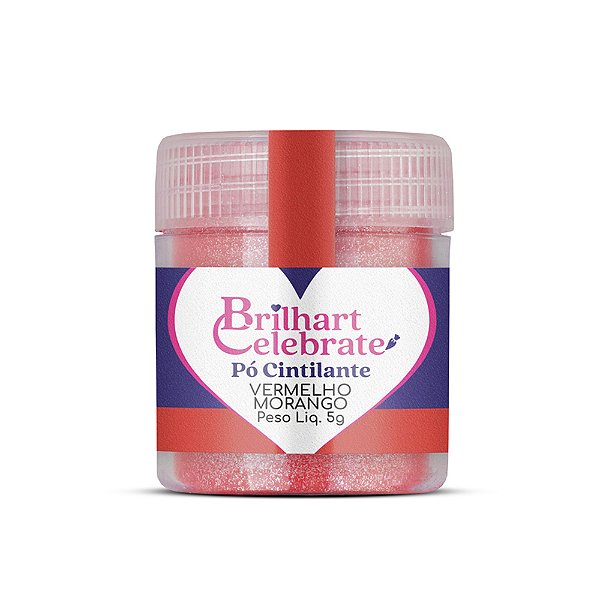 Pó Para Decoração Cintilante Vermelho Morango 5g - Brilhart