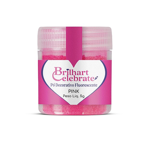 Pó Para Decoração Fluorescente Pink 5g - Brilhart
