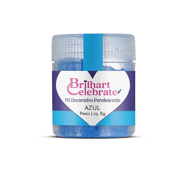 Pó Para Decoração Perolescente Azul 5g - Brilhart