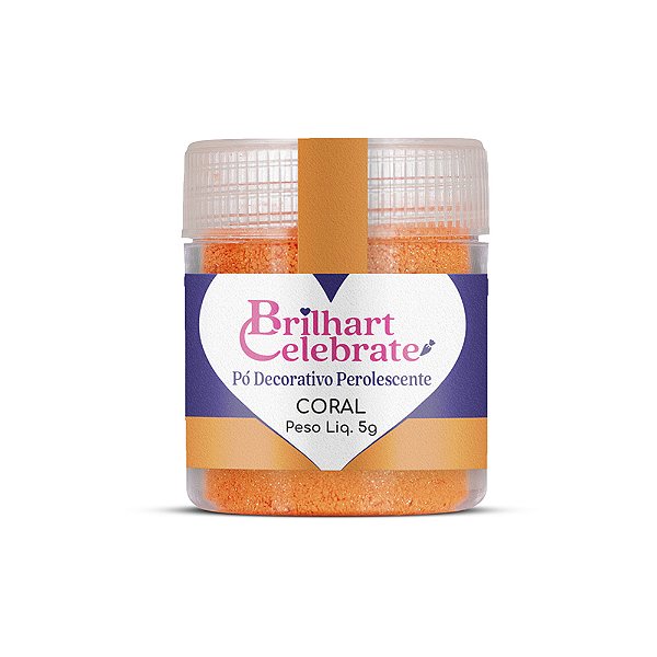 Pó Para Decoração Perolescente Coral 5g - Brilhart